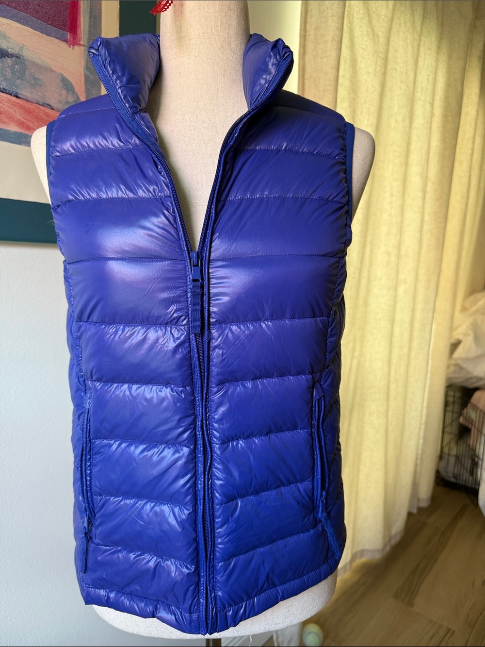 Aqua Blue Quilted Jacket with pouch